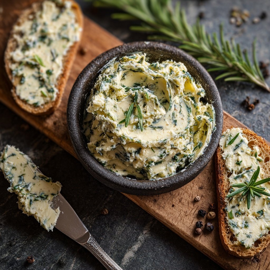 Kräuterbutter Mit Rosmarin Und Knoblauch