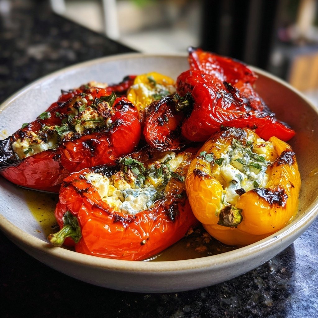 Gegrillte Paprika Mit Feta