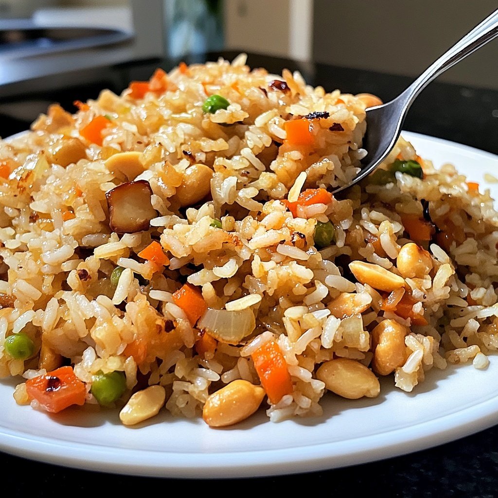 Gebratener Reis mit Erdnüssen