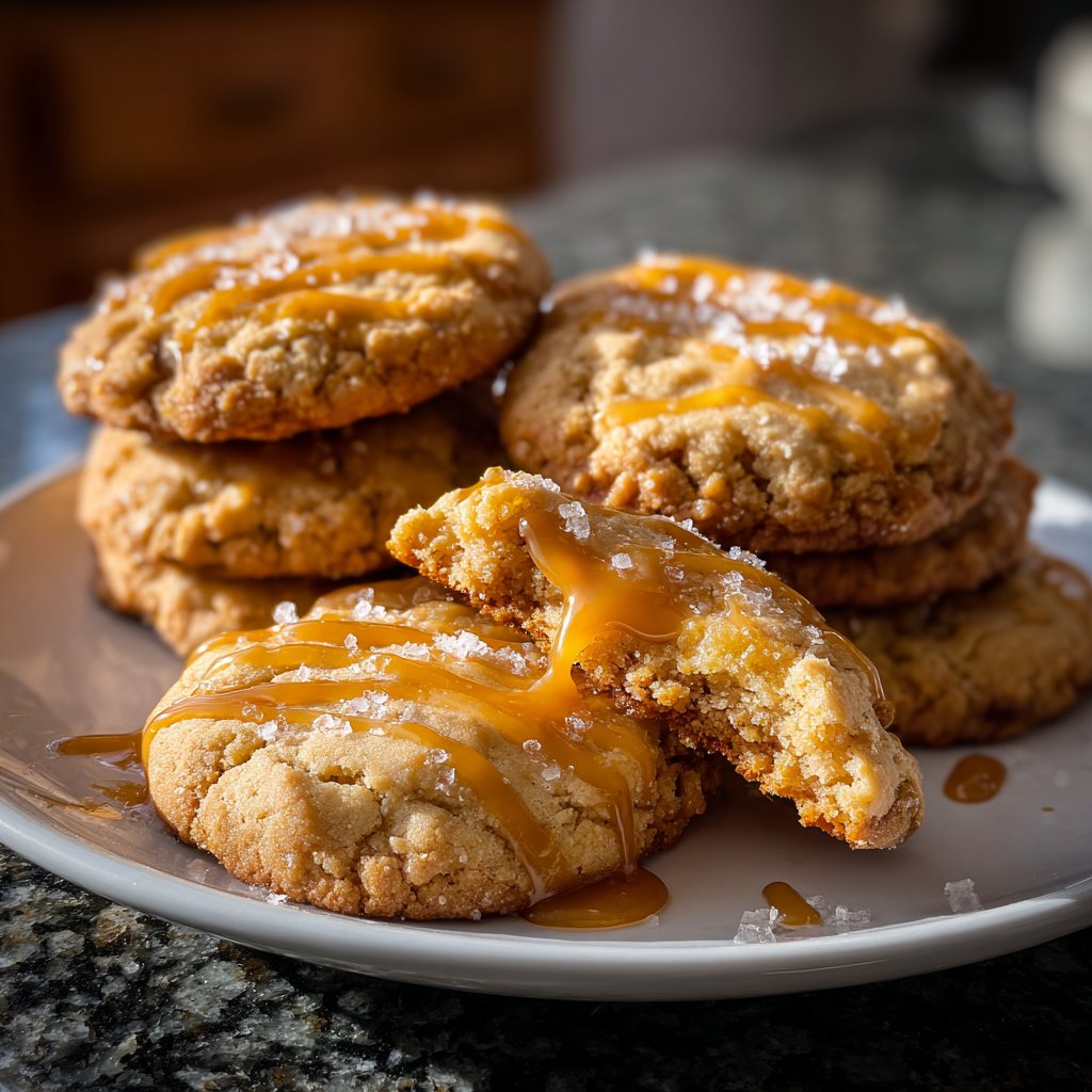 Cookies mit Karamell und Meersalz